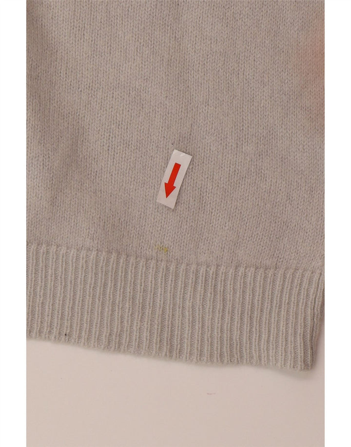 Massimo Dutti Womens V-Neck Jumper Sweater UK 12 Medium Grey