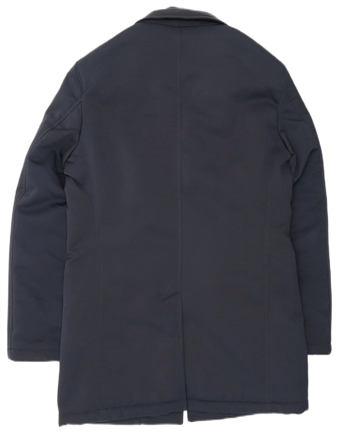 David Hamilton Mens Kampione Overcoat IT 46 Small Navy Blue Polyester