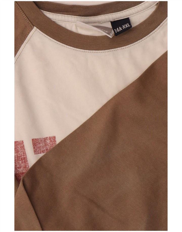 Murphy & Nye Boys Graphic Top Long Sleeve 13-14 Years 2XL White Colourblock