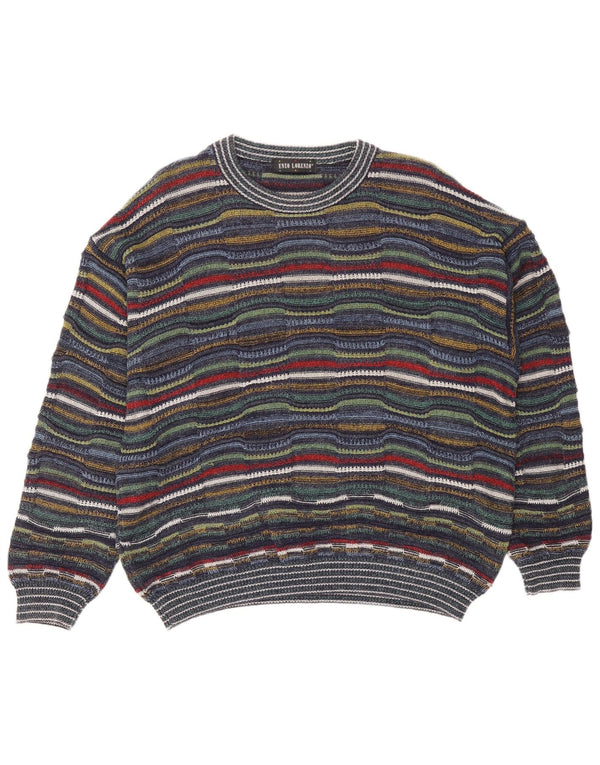 Enzo Lorenzo Mens Crew Neck Jumper Sweater IT 50 Medium Multicoloured