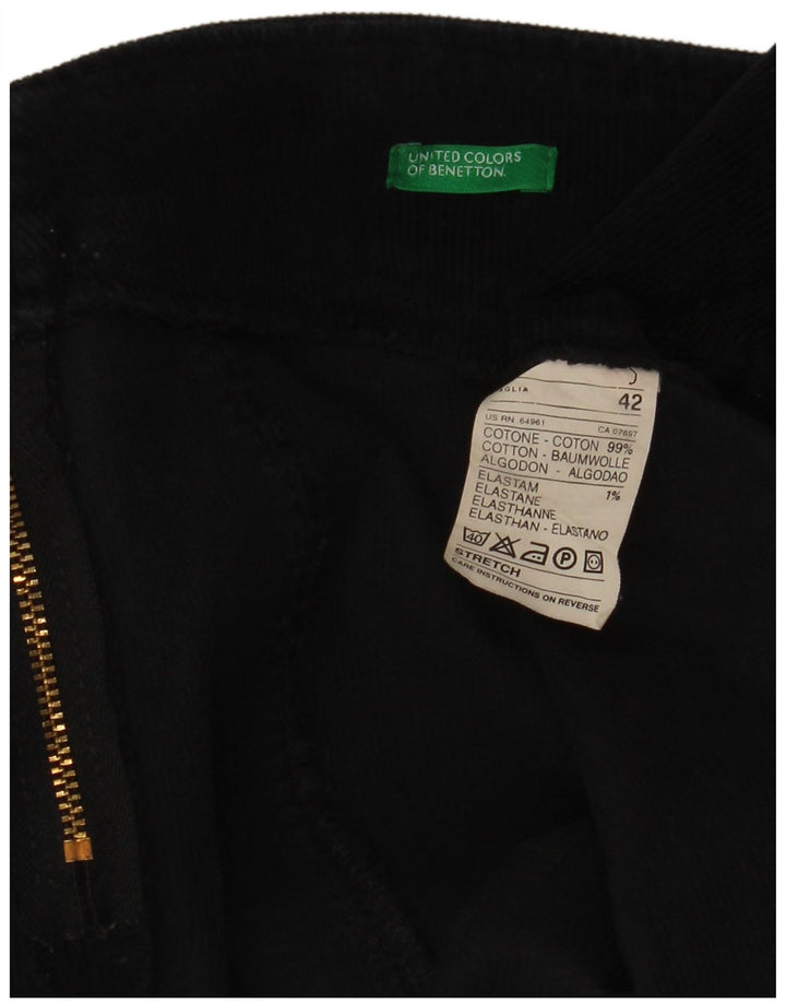 Benetton Womens Corduroy Skirt IT 42 Medium W32 Black Cotton