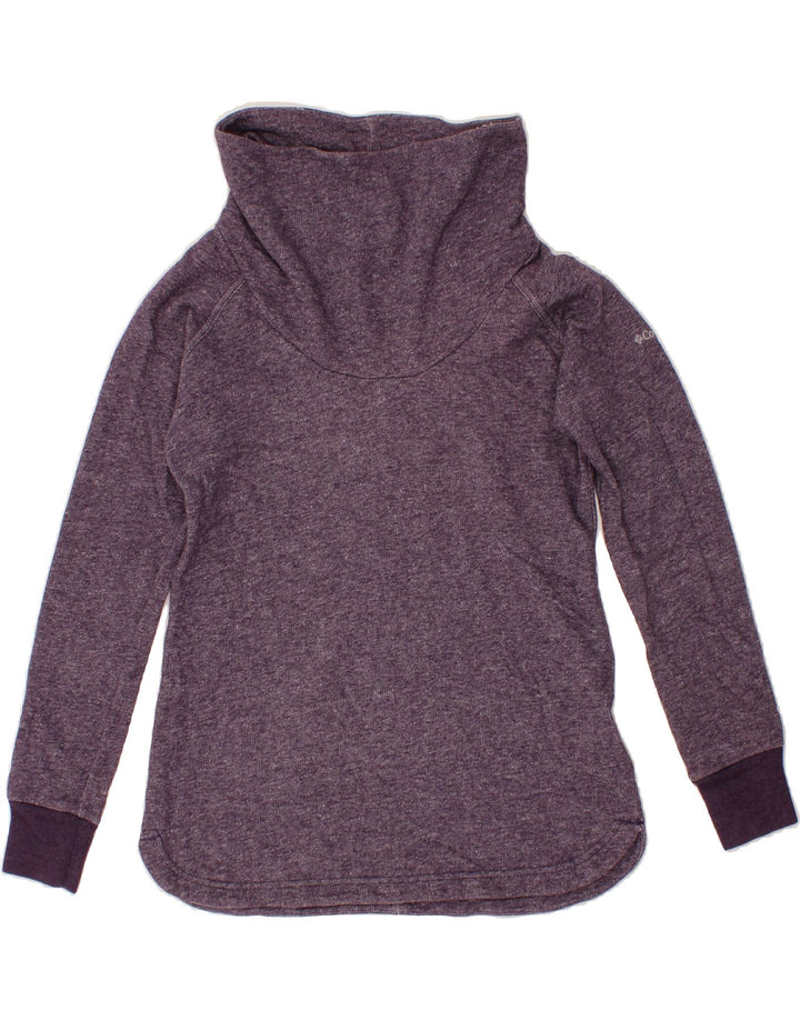 COLUMBIA Womens Oversized Roll Neck Jumper Sweater UK 10 Small Purple Vintage Columbia and Second-Hand Columbia from Messina Hembry 