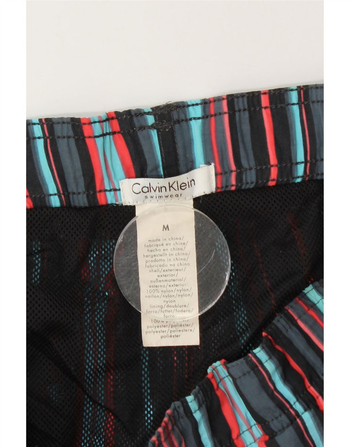 CALVIN KLEIN Mens Swimming Shorts Medium Multicoloured Striped Nylon
