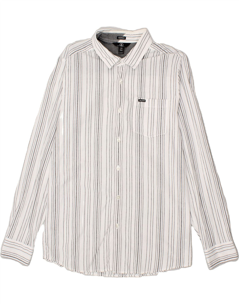 VOLCOM Mens Modern Fit Shirt Large White Striped Cotton | Vintage Volcom | Thrift | Second-Hand Volcom | Used Clothing | Messina Hembry 