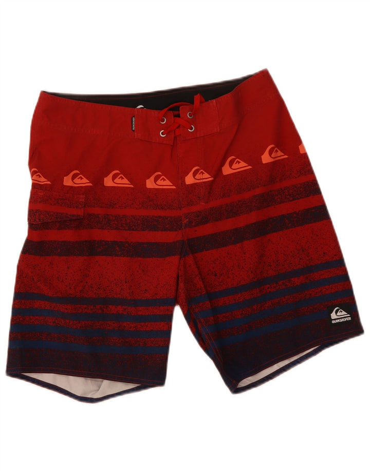 Quiksilver Mens Graphic Swimming Shorts Medium Red Striped