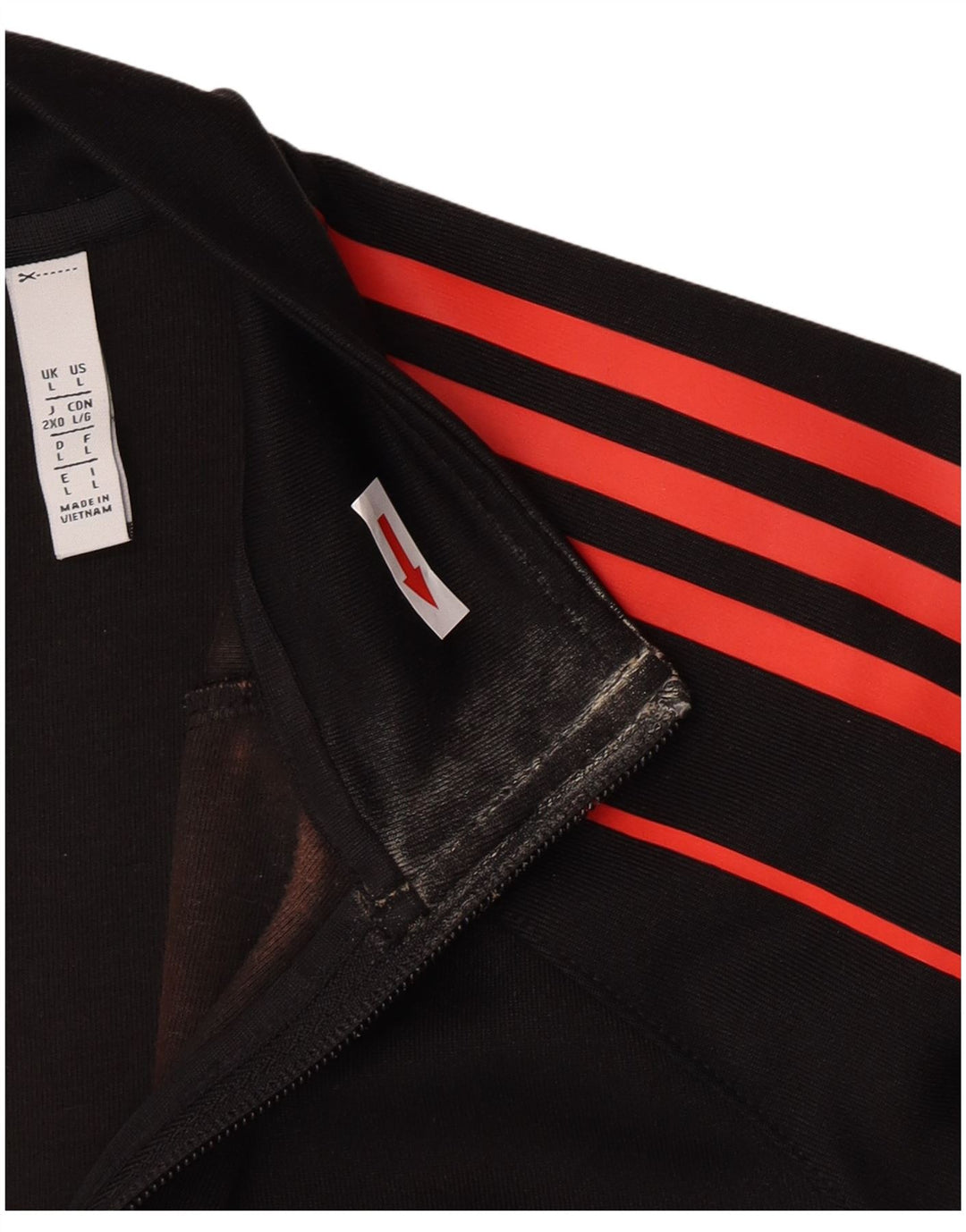 Adidas Mens Tracksuit Top Jacket Large Black Polyester