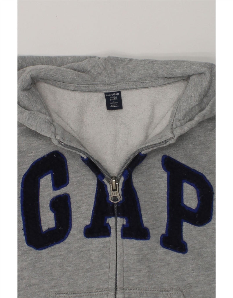 GAP Boys Graphic Zip Hoodie Sweater 5-6 Years Grey Cotton | Vintage Gap | Thrift | Second-Hand Gap | Used Clothing | Messina Hembry 