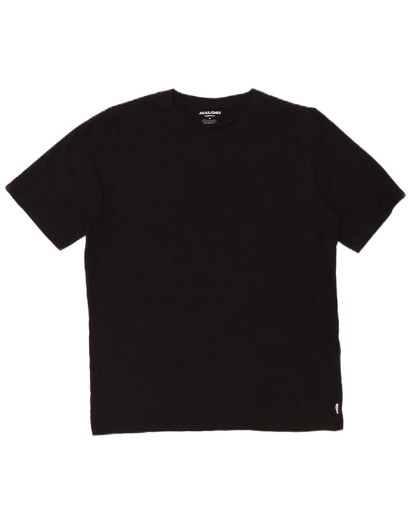 Jack & Jones Mens T-Shirt Top Medium Black Cotton