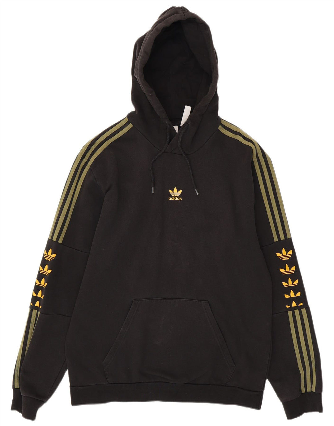 ADIDAS Mens Graphic Hoodie Jumper Medium Black Cotton