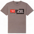 Diesel Mens Graphic T-Shirt Top Medium Grey Flecked Cotton