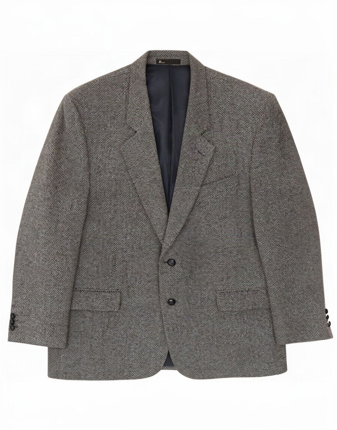 Bhs Mens Harris Tweed 2 Button Blazer Jacket UK 46 3XL Grey Wool