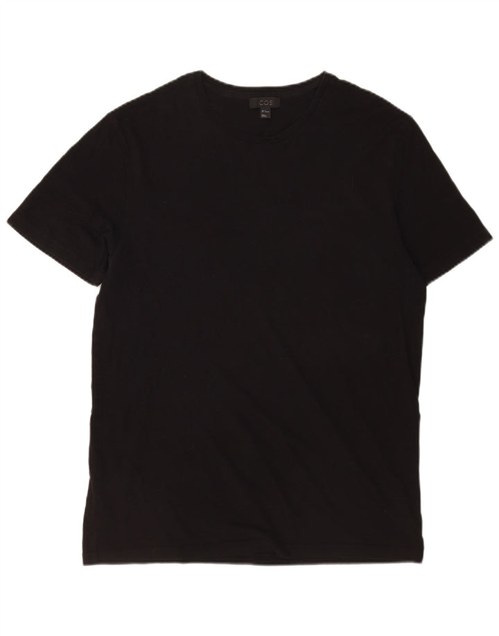 Cos Mens T-Shirt Top Medium Black Cotton