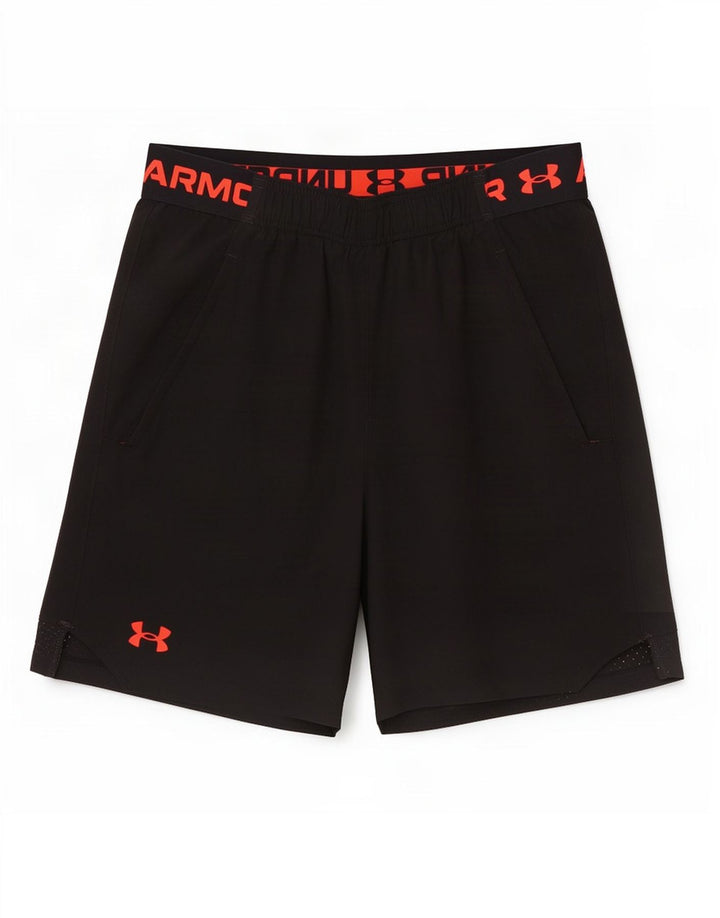 Under Armour Mens Graphic Sport Shorts Small Black Polyester