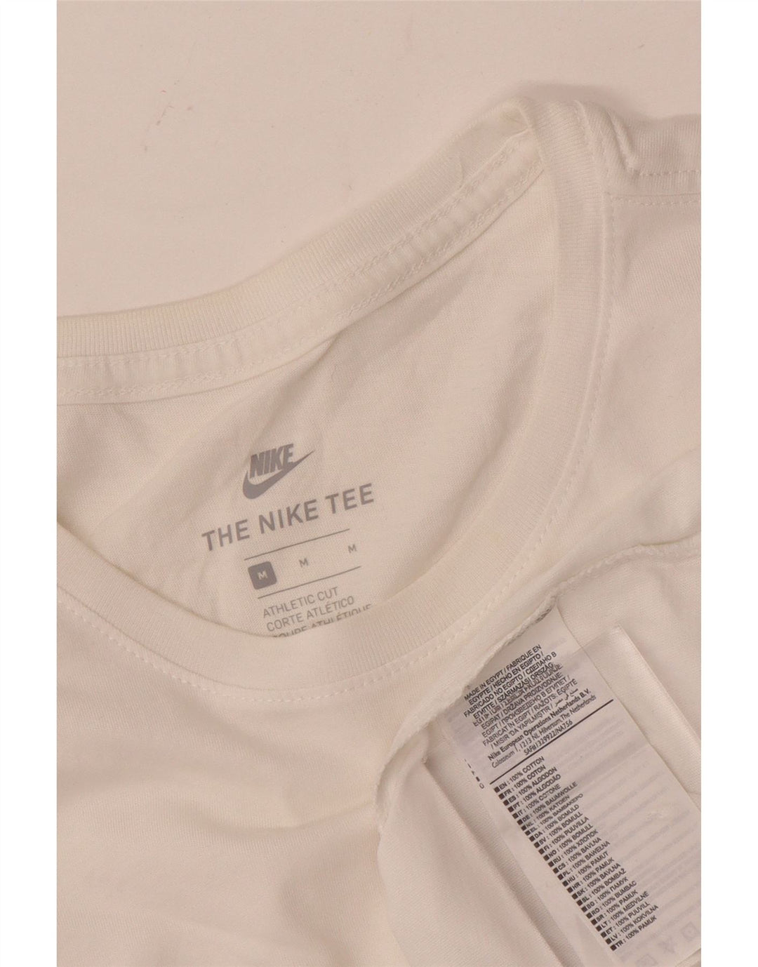 Nike Mens Athletic Cut T-Shirt Top Medium White Cotton