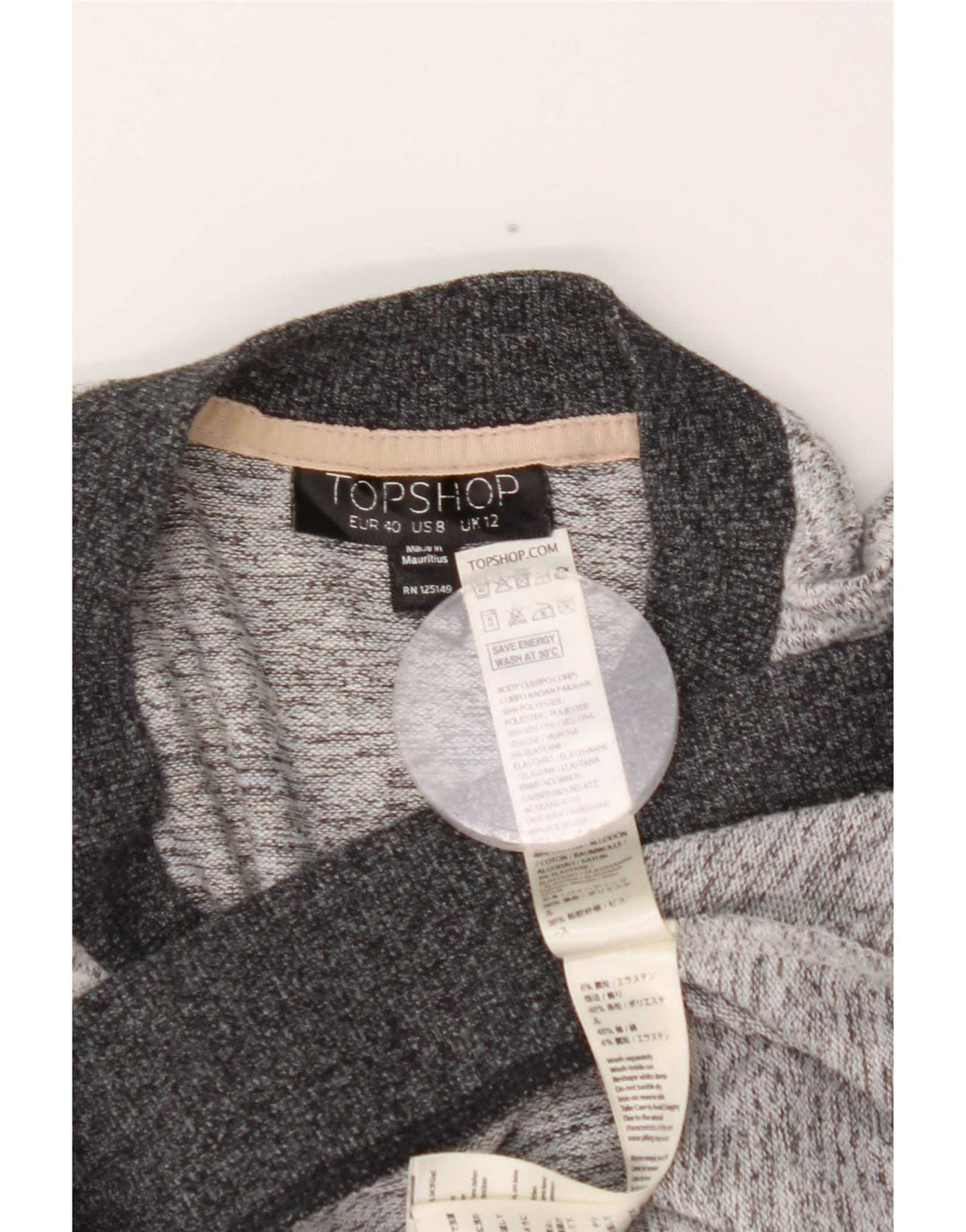 Topshop Womens Crew Neck Jumper Sweater UK 12 Medium Grey Flecked