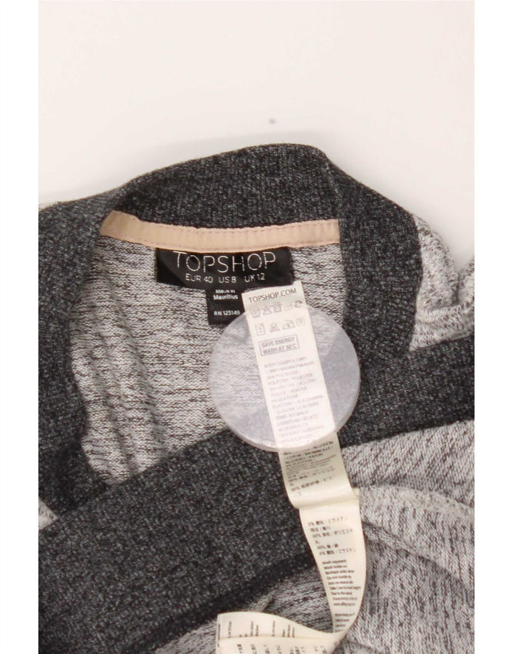 Topshop Womens Crew Neck Jumper Sweater UK 12 Medium Grey Flecked