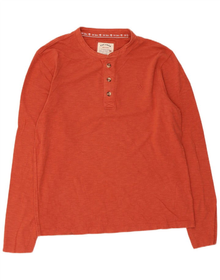 Fat Face Mens Top Long Sleeve Medium Orange Flecked