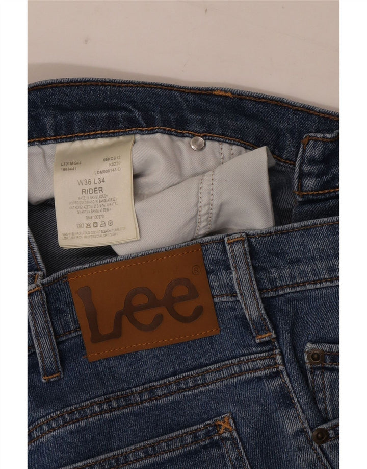 Lee Mens Rider Straight Jeans W36 L30 Blue Cotton