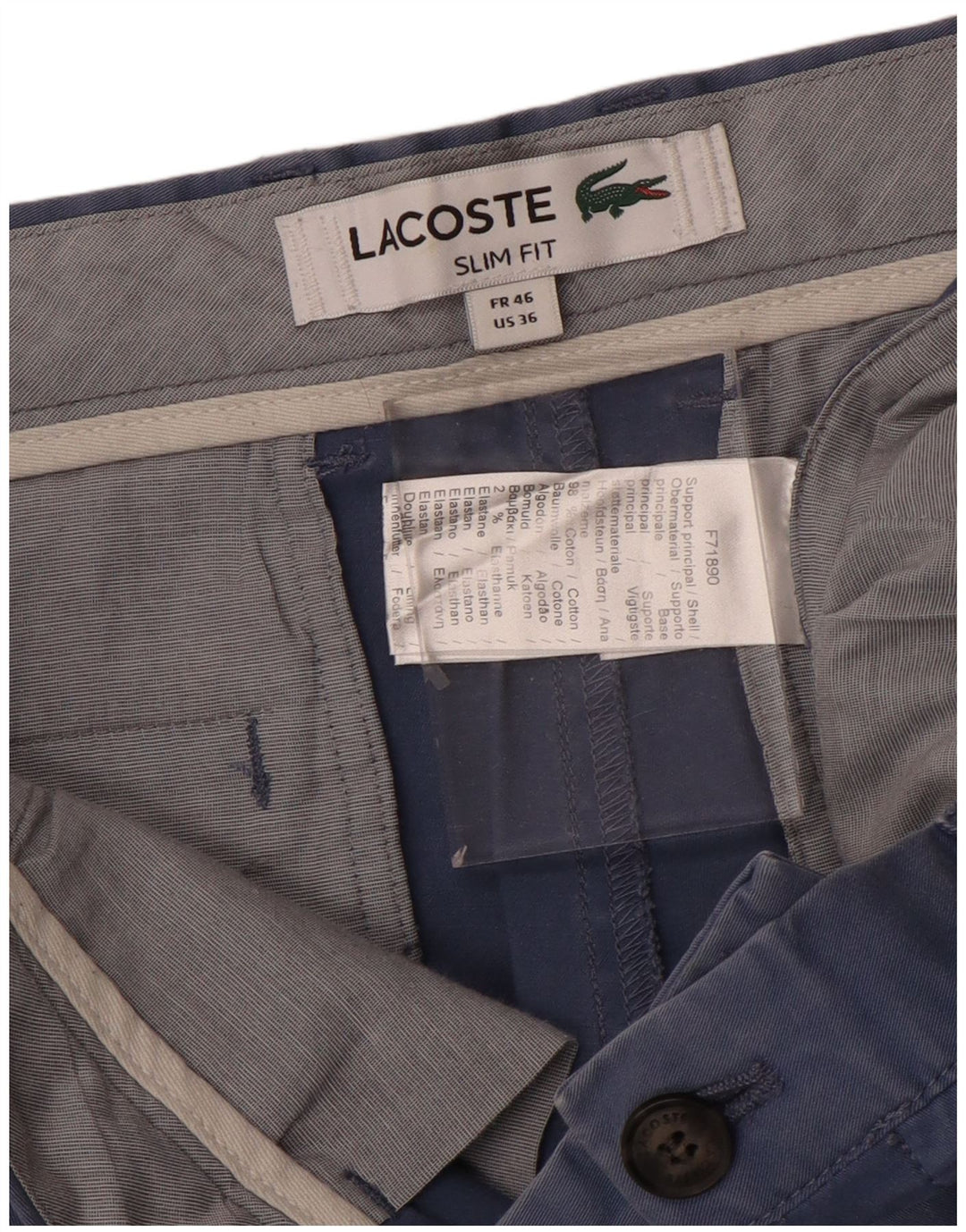 Lacoste Mens Slim Fit Chino Shorts Size 46 Large W36 Blue