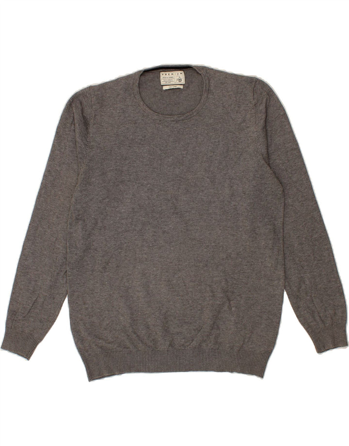 JACK & JONES Mens Crew Neck Jumper Sweater Large Grey Acrylic Vintage Jack & Jones and Second-Hand Jack & Jones from Messina Hembry 