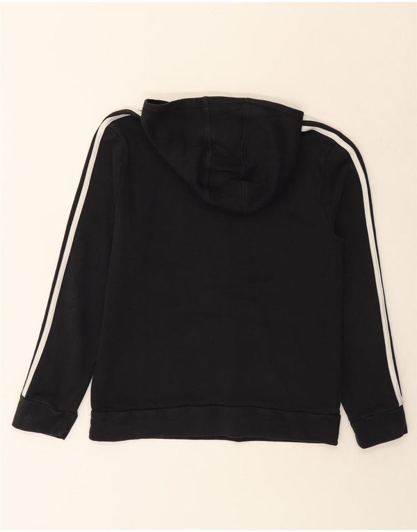 Adidas Womens Graphic Hoodie Jumper UK 10 Small Black Cotton