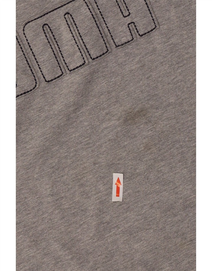 Puma Mens Graphic Top Long Sleeve Large Grey