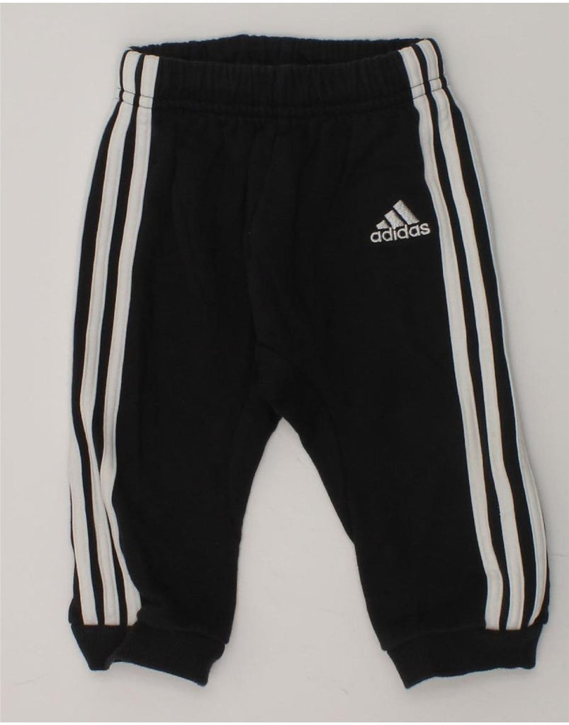 ADIDAS Baby Boys Joggers Tracksuit Trousers 6-9 Months Black Cotton | Vintage Adidas | Thrift | Second-Hand Adidas | Used Clothing | Messina Hembry 
