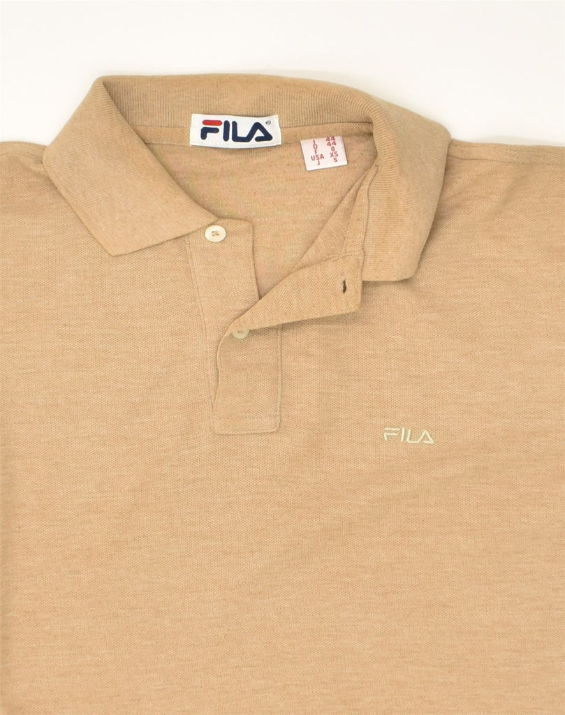 FILA Mens Polo Shirt XS Beige Cotton | Vintage Fila | Thrift | Second-Hand Fila | Used Clothing | Messina Hembry 