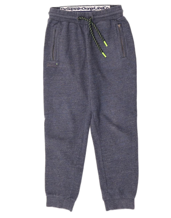 Superdry Mens Slim Fit Tracksuit Trousers Joggers Medium Navy Blue Cotton