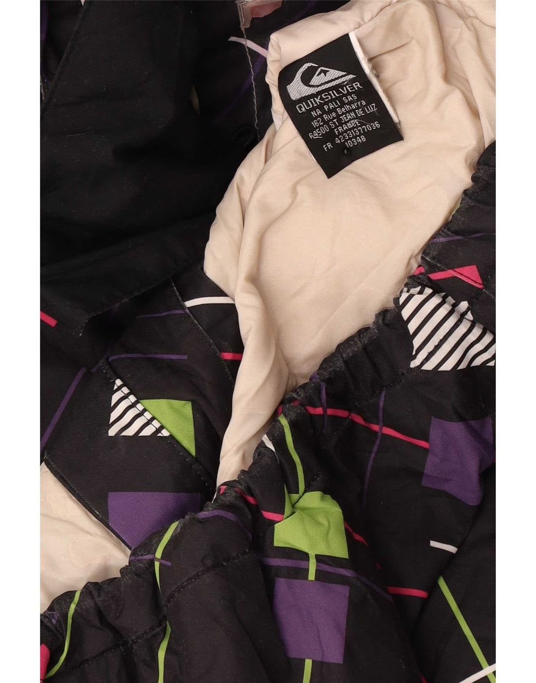 Quiksilver Womens Hooded Windbreaker Jacket UK 14 Medium Black Geometric
