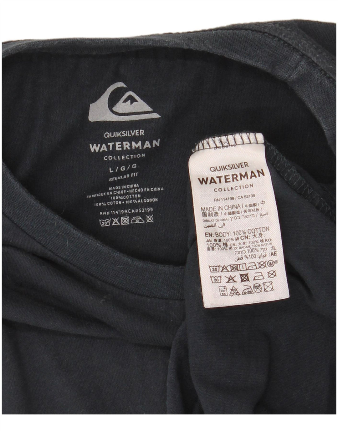 Quiksilver Mens Regular Fit Graphic T-Shirt Top Large Navy Blue Cotton