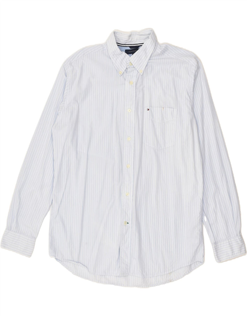 TOMMY HILFIGER Mens Shirt Large Blue Pinstripe Cotton | Vintage Tommy Hilfiger | Thrift | Second-Hand Tommy Hilfiger | Used Clothing | Messina Hembry 