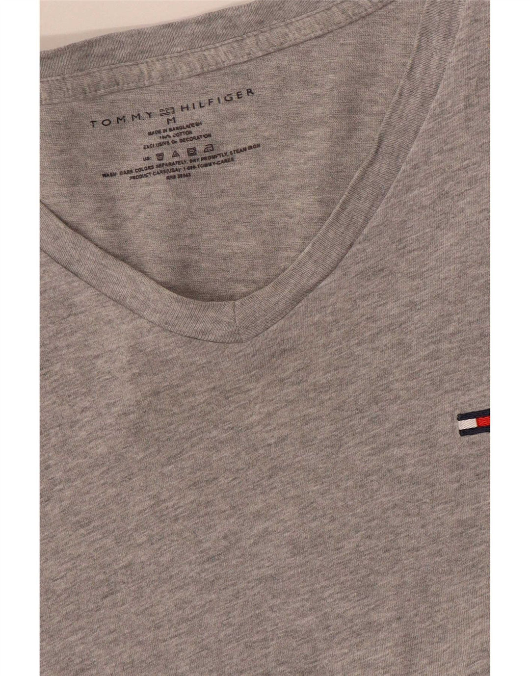 Tommy Hilfiger Mens T-Shirt Top Medium Grey Flecked Cotton