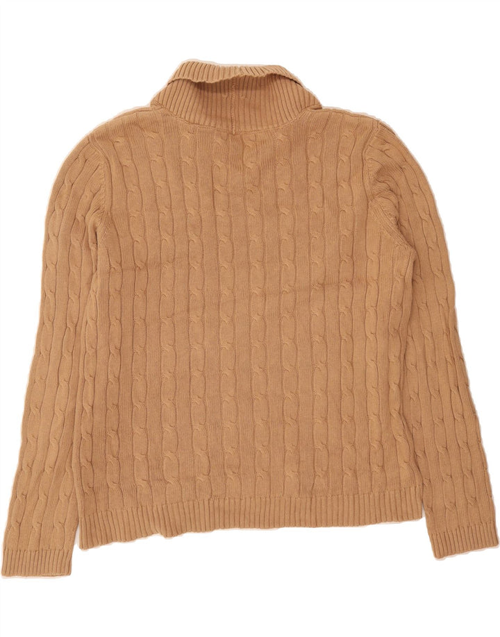 CHAPS Womens Shawl Neck Jumper Sweater UK 18 XL Brown Cotton Vintage Chaps and Second-Hand Chaps from Messina Hembry 