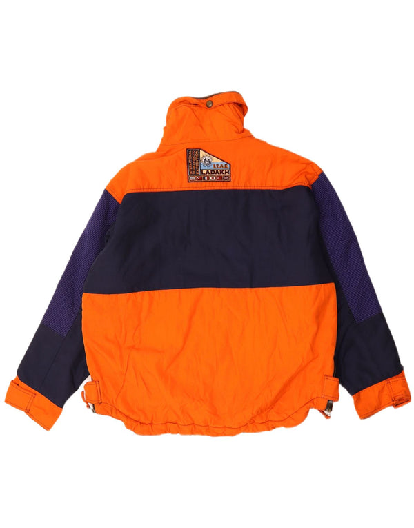 Ladakh Mens Hooded Pullover Ski Jacket UK 42 XL Orange Colourblock