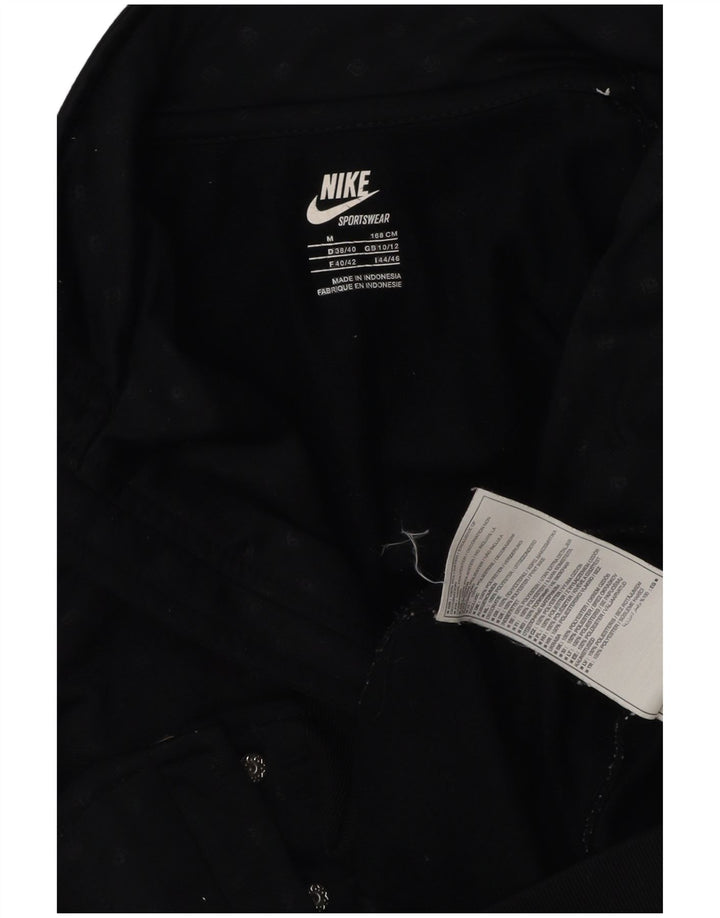 Nike Womens Tracksuit Top Jacket UK 10/12 Medium Navy Blue Spotted