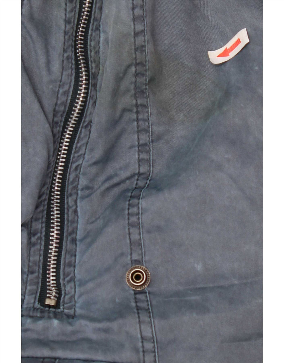 Vintage Mens Hooded Bomber Jacket UK 42 XL Navy Blue Polyamide