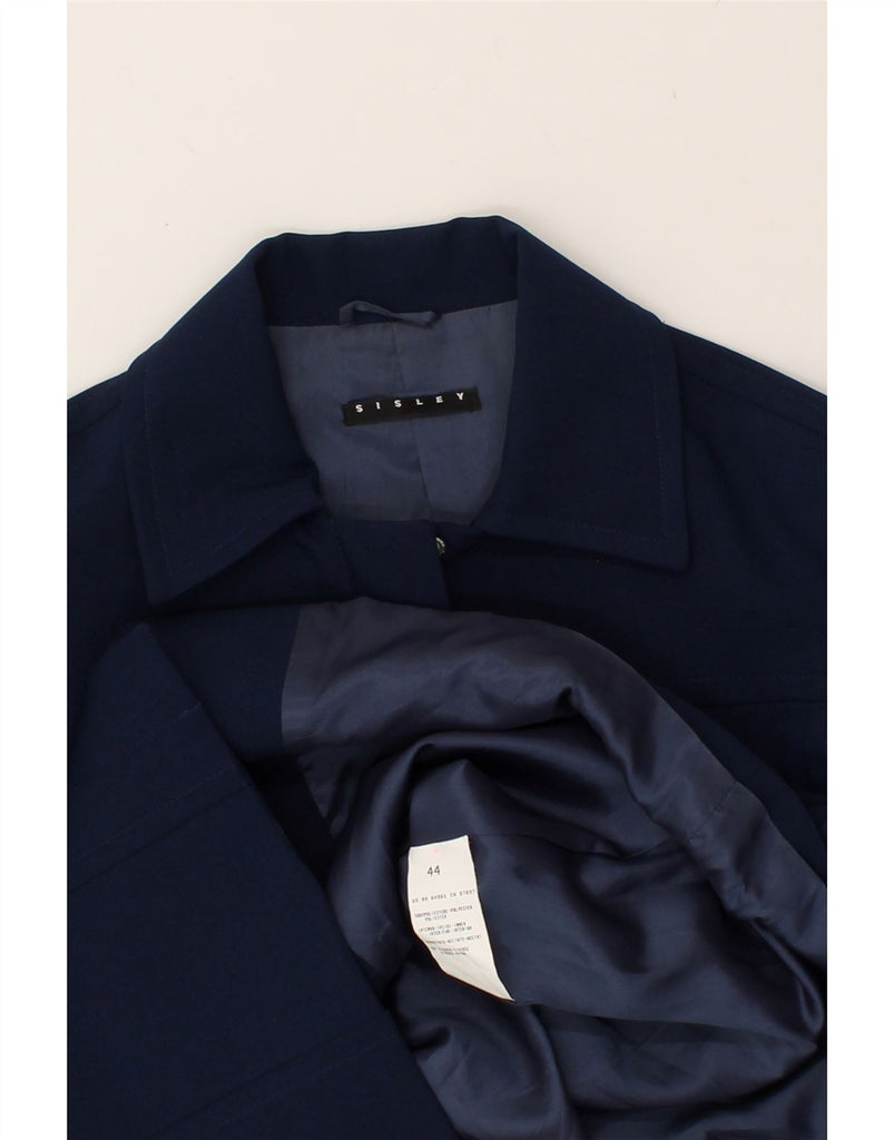 SISLEY Womens Blazer Jacket IT 44 Medium Navy Blue Polyester | Vintage Sisley | Thrift | Second-Hand Sisley | Used Clothing | Messina Hembry 