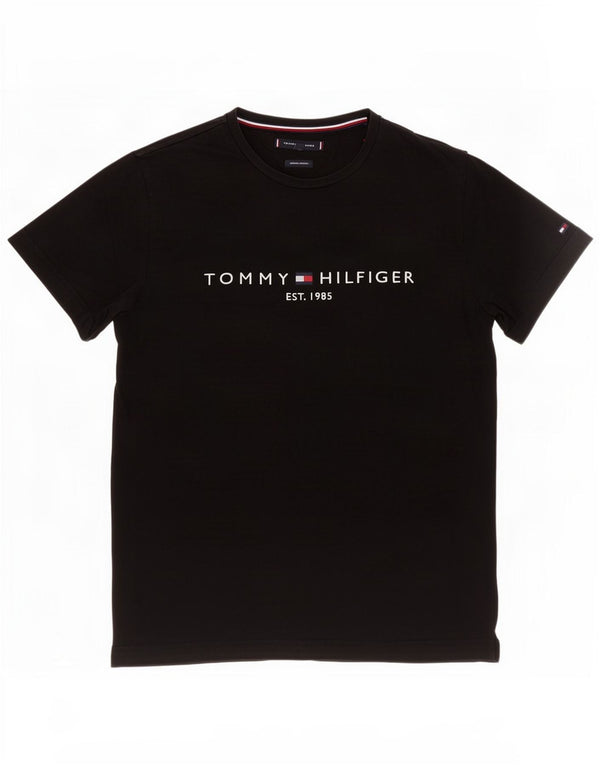 Tommy Hilfiger Mens Graphic T-Shirt Top Medium Black Cotton