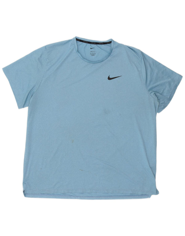 Nike Mens Dri Fit T-Shirt Top 2XL Blue Polyester