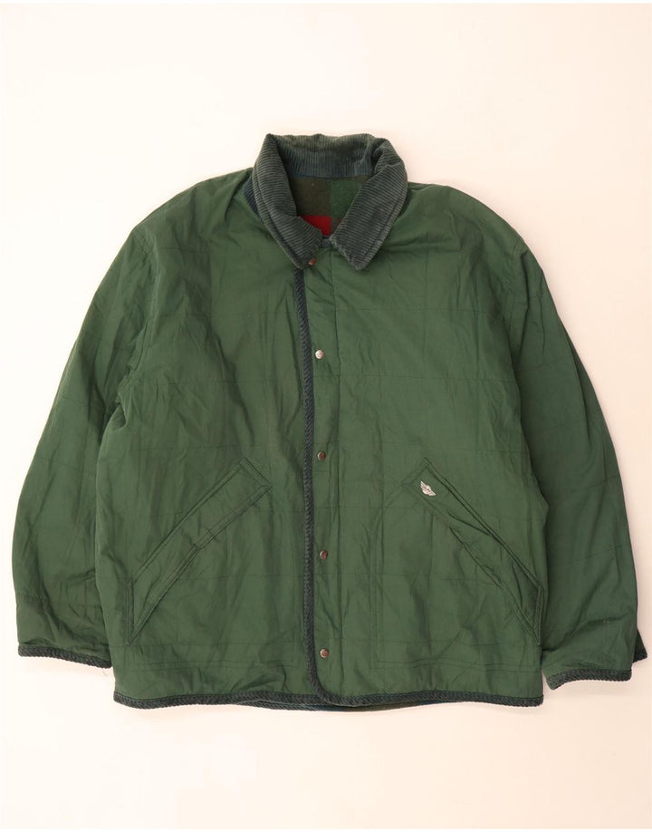Vintage Mens Reversible Jacket UK 44 2XL Green Check