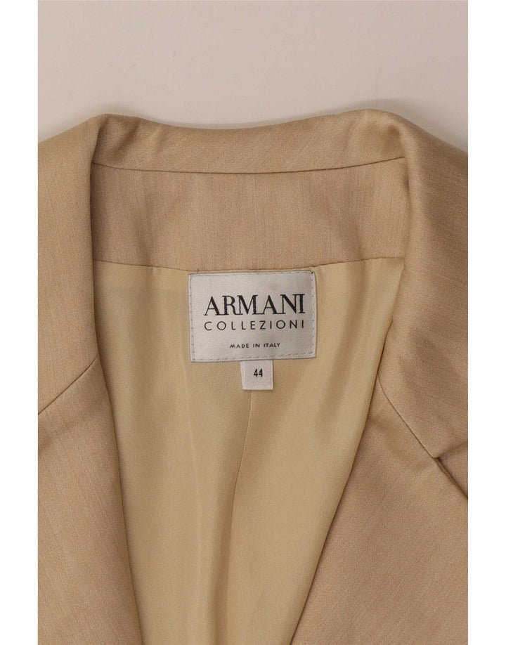 Armani Collezioni Womens 1 Button Blazer Jacket IT 44 Medium Beige