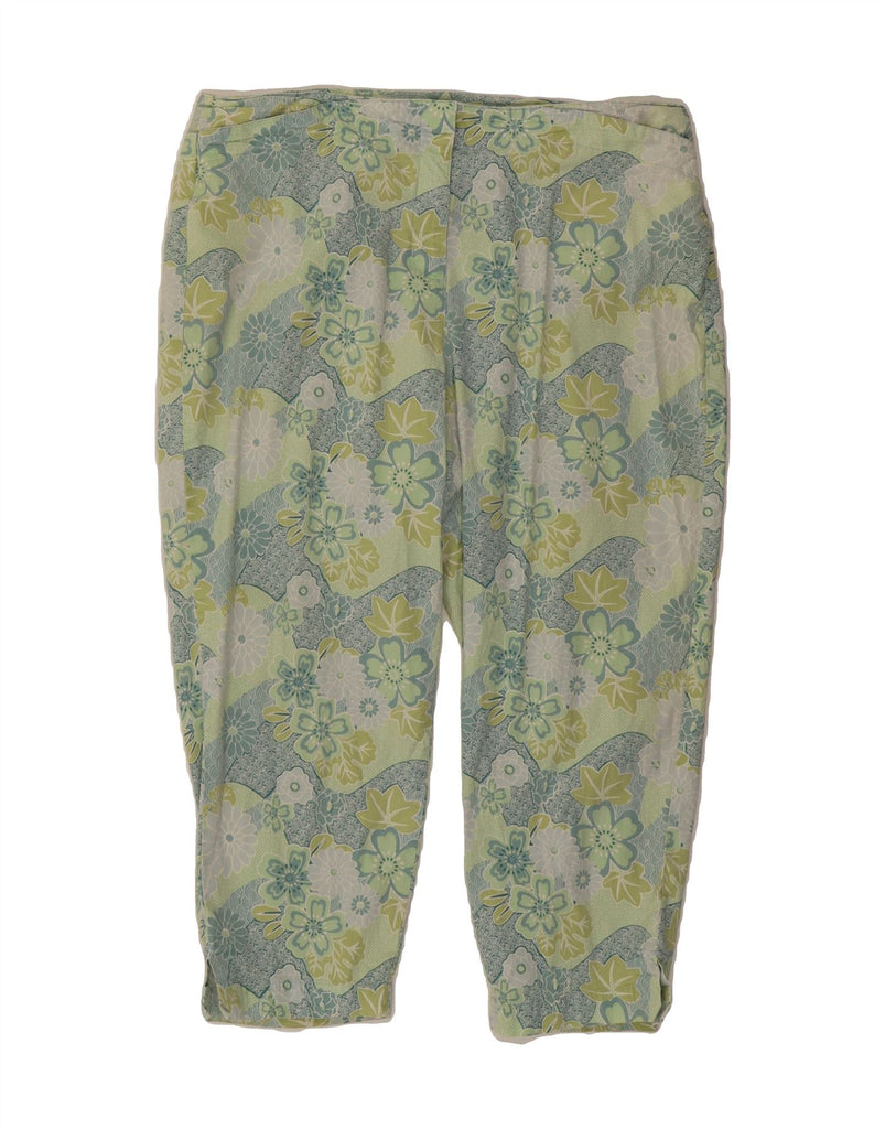 MOSSIMO Womens Slim Capri Trousers US 20 3XL W40 L24 Green Floral Cotton Vintage Mossimo and Second-Hand Mossimo from Messina Hembry 