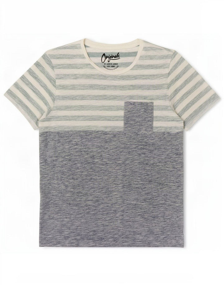 Jack & Jones Mens T-Shirt Top Small Blue Striped