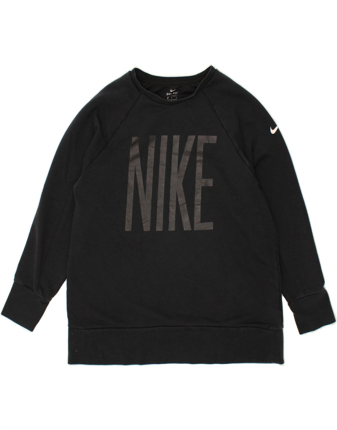 NIKE Womens Graphic Sweatshirt Jumper UK 16 Large Black Cotton Vintage Nike and Second-Hand Nike from Messina Hembry 