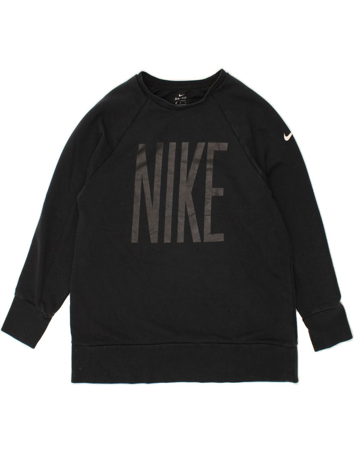 NIKE Womens Graphic Sweatshirt Jumper UK 16 Large Black Cotton Vintage Nike and Second-Hand Nike from Messina Hembry 