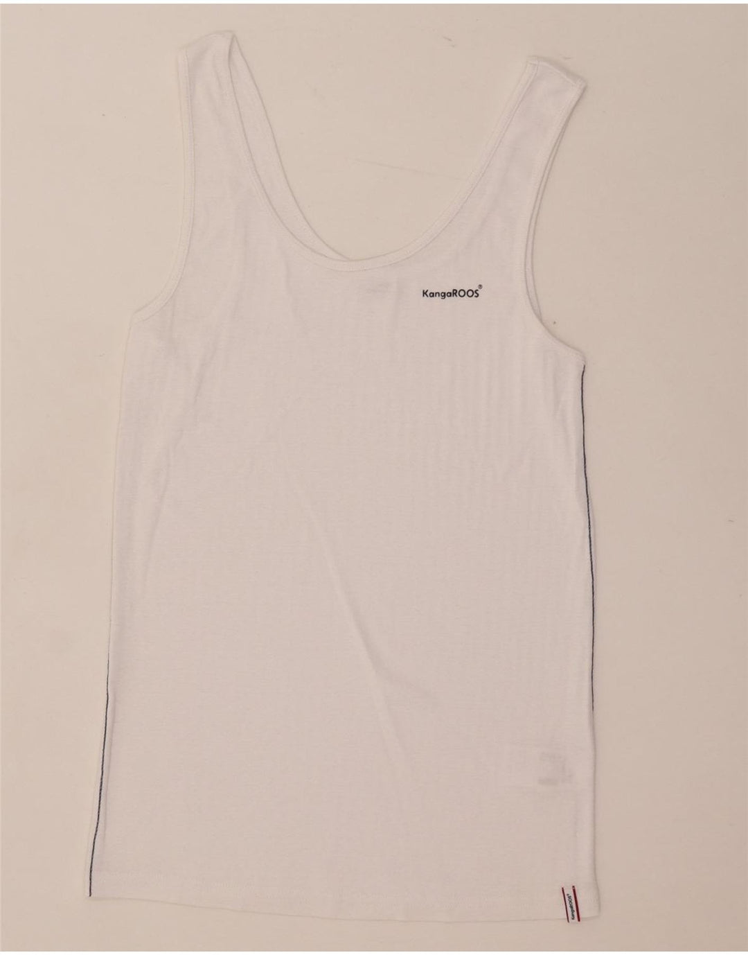 Kangaroos Womens Vest Top UK 14/16 Large White Cotton
