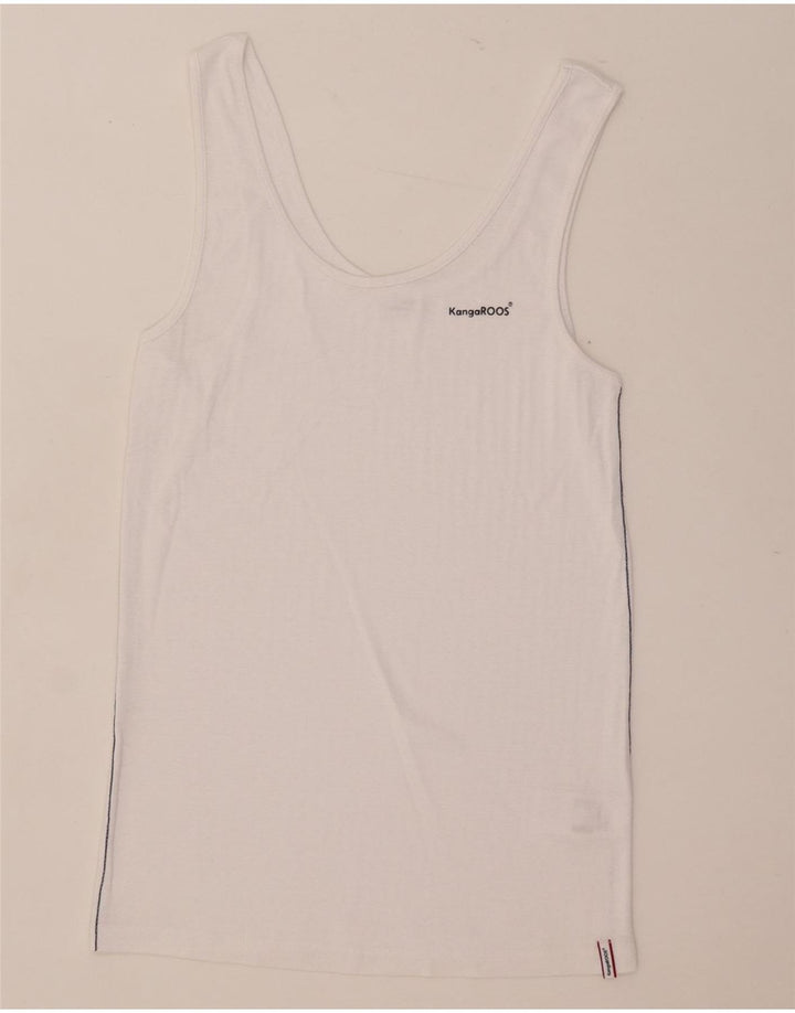 Kangaroos Womens Vest Top UK 14/16 Large White Cotton