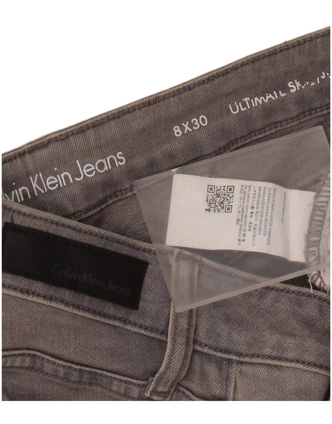 CALVIN KLEIN Womens Skinny Jeans US 8 Medium W30 L30 Grey Cotton