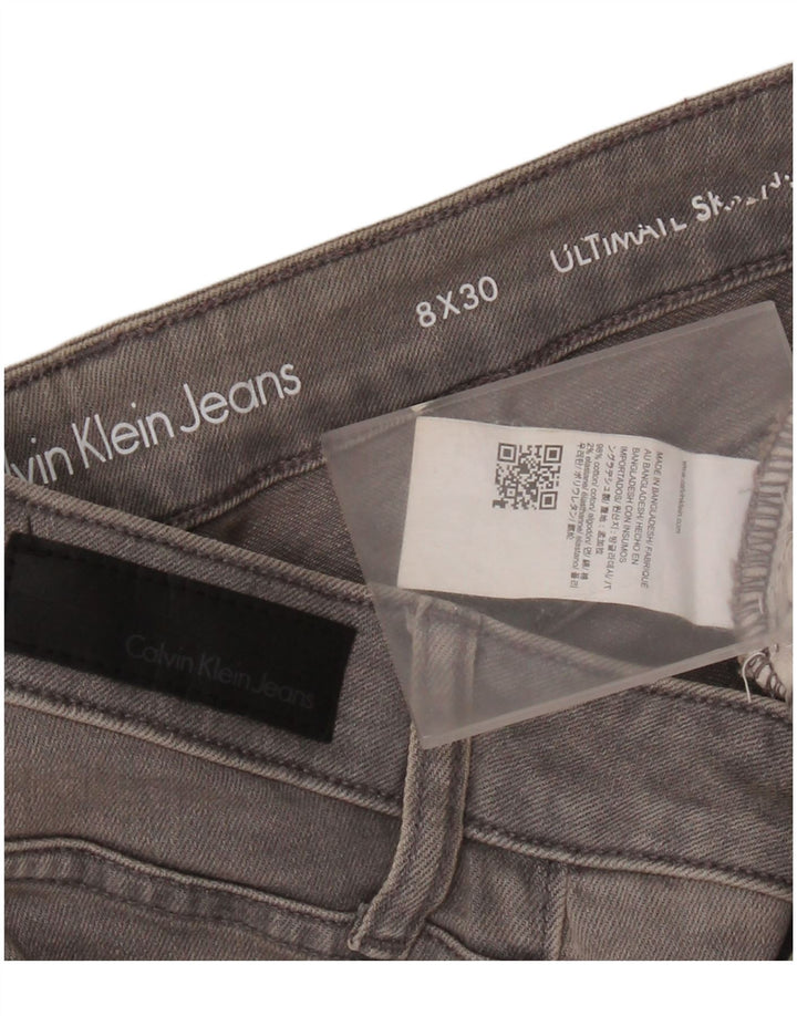 CALVIN KLEIN Womens Skinny Jeans US 8 Medium W30 L30 Grey Cotton
